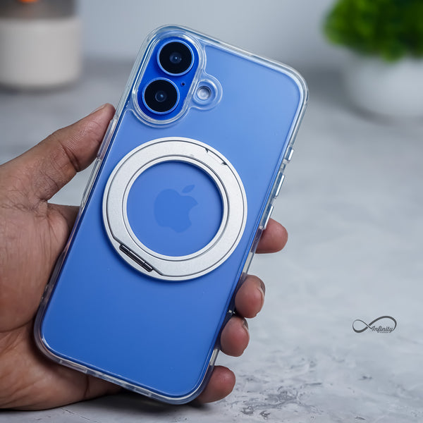 iPhone 16 Back Cover Case | 360 Kickstand Mag-X - Clear