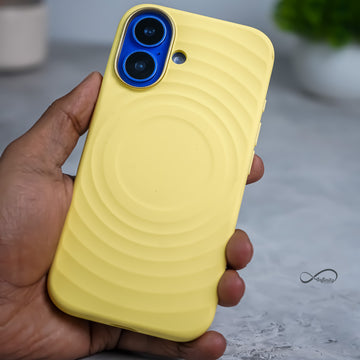 iPhone 16 Back Cover Case | Silicone Wave Mag-X - Yellow