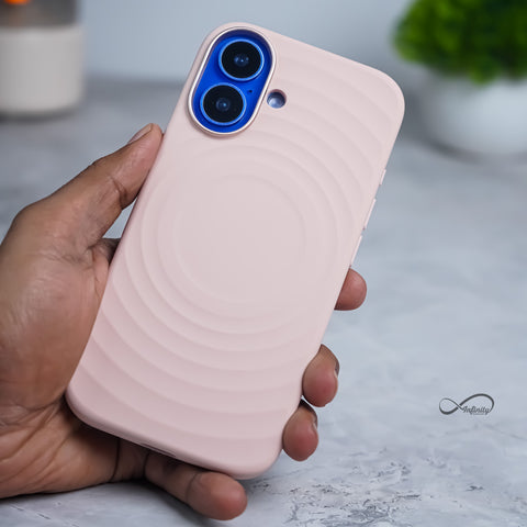iPhone 16 Back Cover Case | Silicone Wave Mag-X - Pink