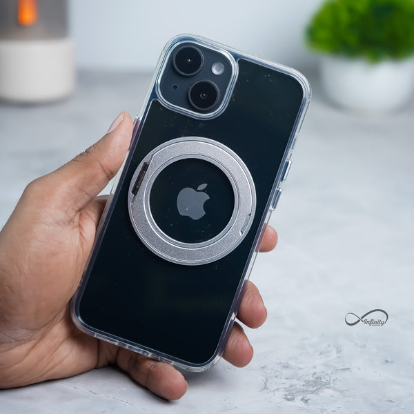 iPhone 14 Back Cover Case | 360 Kickstand Mag-X - Clear