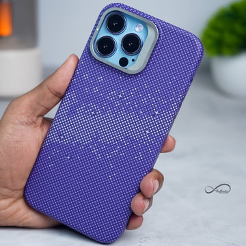 iPhone 13 Pro Max Back Cover Case | Carbon Fiber Kickstand Mag-X - Galaxy Purple