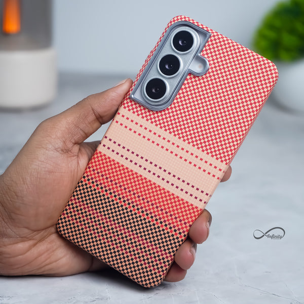 Samsung Galaxy S26 Plus Back Cover Case | Carbon Fiber Mag-X - Sunset Orange