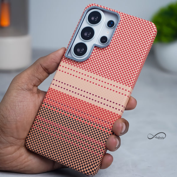 Samsung Galaxy S26 Ultra Back Cover Case | Carbon Fiber Mag-X - Sunset Orange