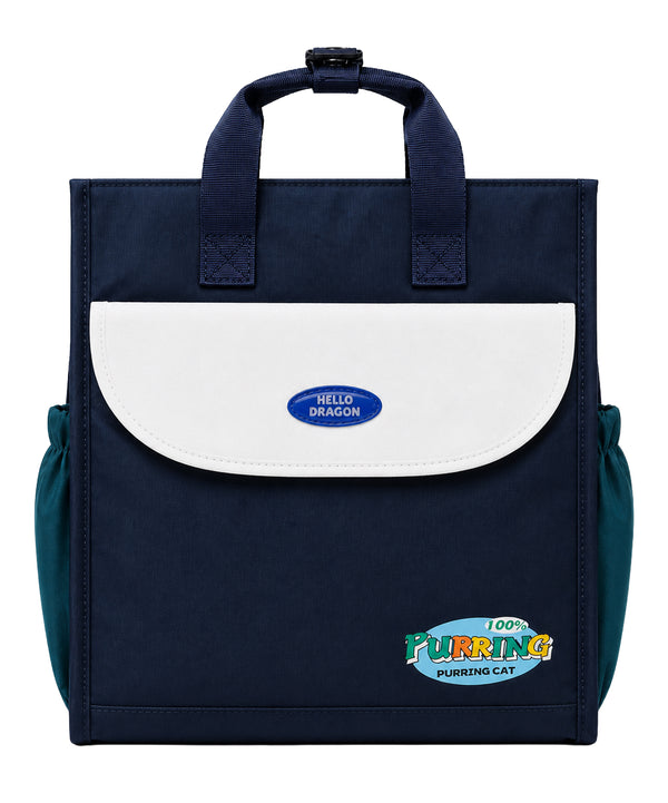 HELLO DRAGON by Kapaver Reusable Lunch Bag for Kids & Women | Insulated Tote Bag for School, Office, Picnic & Travel | Lightweight 13L Lunch Bag with Spacious Storage - Blue
