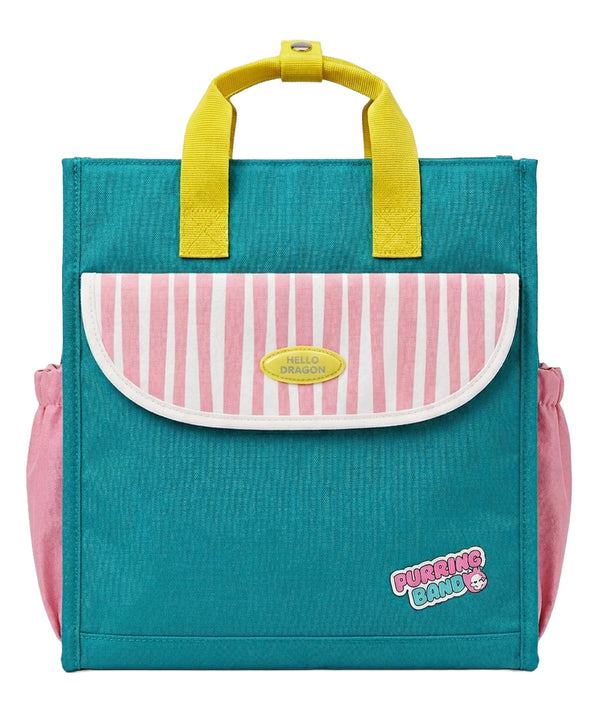 HELLO DRAGON by Kapaver Reusable Lunch Bag for Kids & Women | Insulated Tote Bag for School, Office, Picnic & Travel | Lightweight 13L Lunch Bag with Spacious Storage - Green