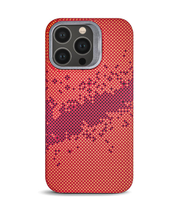 iPhone 13 Pro Back Cover Case | Carbon Fiber Kickstand Mag-X - Galaxy Orange