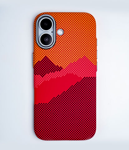iPhone 17 Back Cover Case | Carbon Fiber Mag-X - Mountain Peak Orange