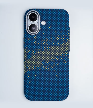 iPhone 17 Back Cover Case | Carbon Fiber Mag-X - Galaxy Blue