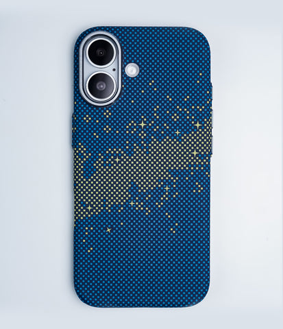 iPhone 17 Back Cover Case | Carbon Fiber Mag-X - Galaxy Blue