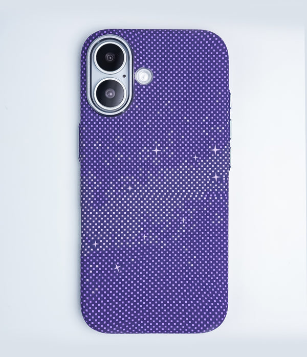 iPhone 17 Back Cover Case | Carbon Fiber Mag-X - Galaxy Purple