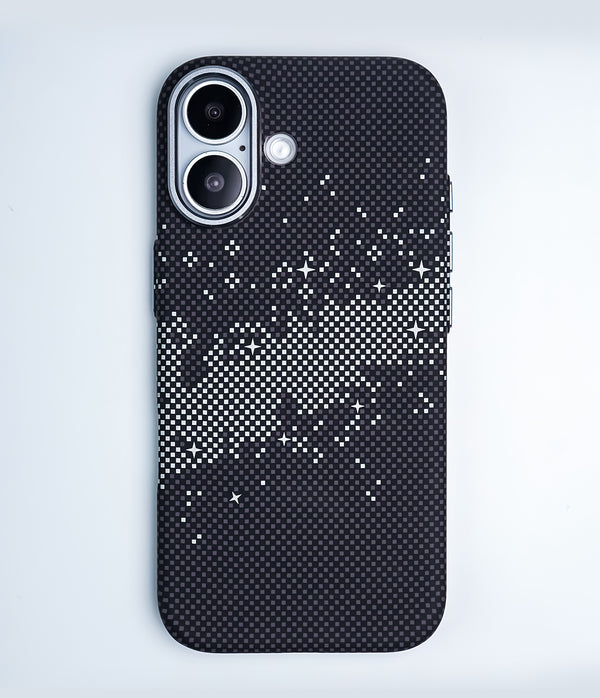 iPhone 17 Back Cover Case | Carbon Fiber Mag-X - Galaxy Black
