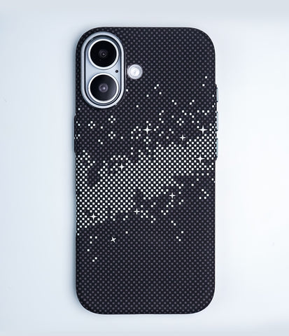 iPhone 17 Back Cover Case | Carbon Fiber Mag-X - Galaxy Black