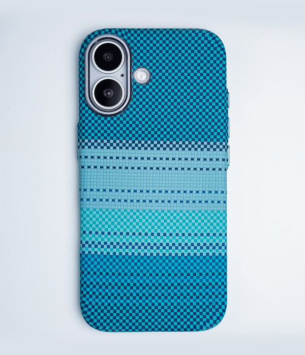 iPhone 17 Back Cover Case | Carbon Fiber Mag-X - Moonrise Blue