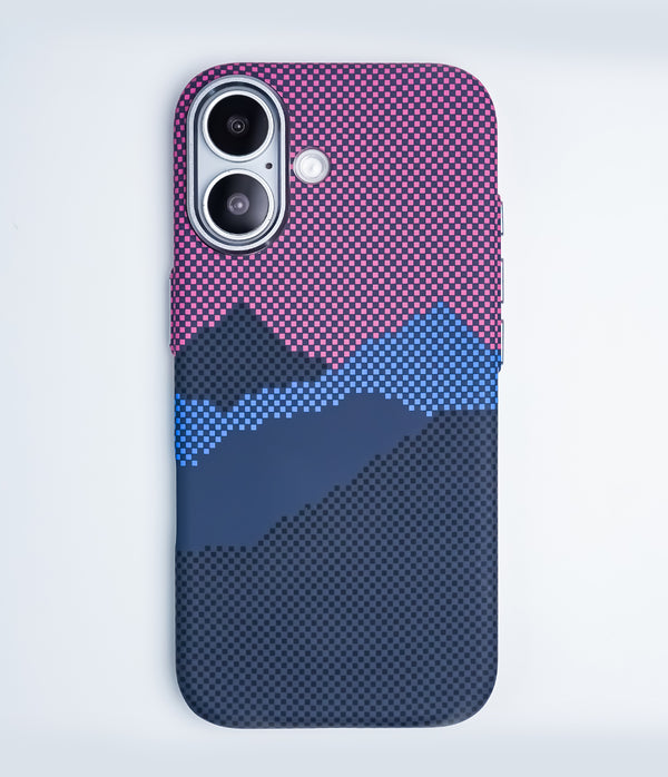 iPhone 17 Back Cover Case | Carbon Fiber Mag-X - Mountain Peak Red