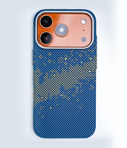 iPhone 17 Pro Max Back Cover Case | Carbon Fiber Mag-X - Galaxy Blue