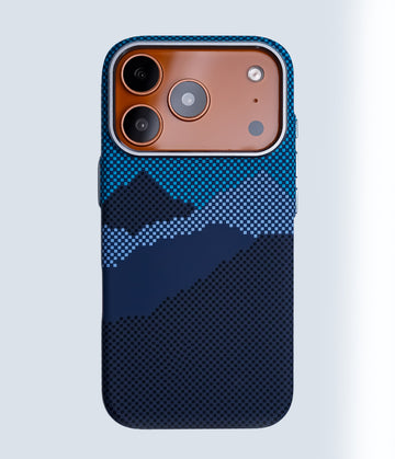 iPhone 17 Pro Max Back Cover Case | Carbon Fiber Mag-X - Mountain Peak Blue