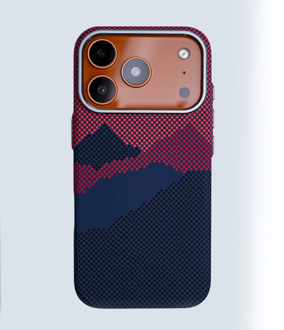 iPhone 17 Pro Max Back Cover Case | Carbon Fiber Mag-X - Mountain Peak Purple