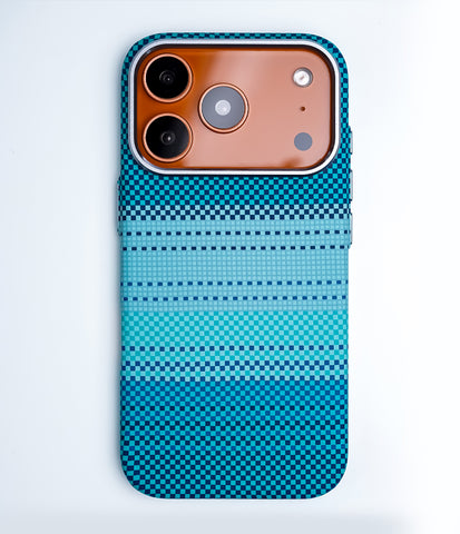 iPhone 17 Pro Max Back Cover Case | Carbon Fiber Mag-X - Moonrise Blue