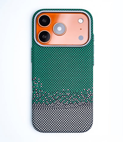 iPhone 17 Pro Max Back Cover Case | Carbon Fiber Mag-X - Silver Sand Green