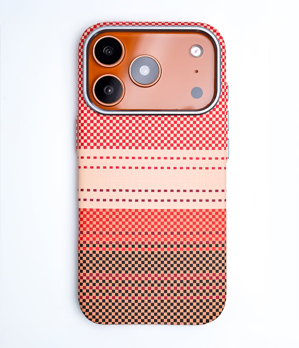 iPhone 17 Pro Back Cover Case | Carbon Fiber Mag-X - Sunset Orange