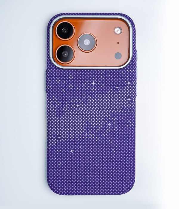 iPhone 17 Pro Max Back Cover Case | Carbon Fiber Mag-X - Galaxy Purple
