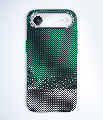 iPhone 17 Air Back Cover Case | Carbon Fiber Mag-X - Silver Sand Green