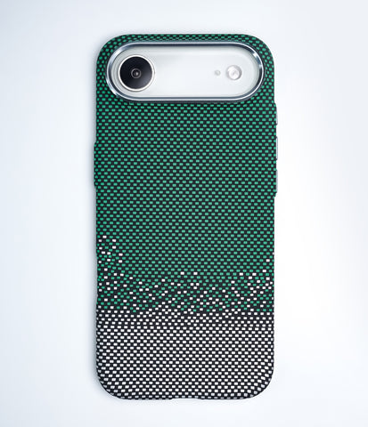 iPhone 17 Air Back Cover Case | Carbon Fiber Mag-X - Silver Sand Green