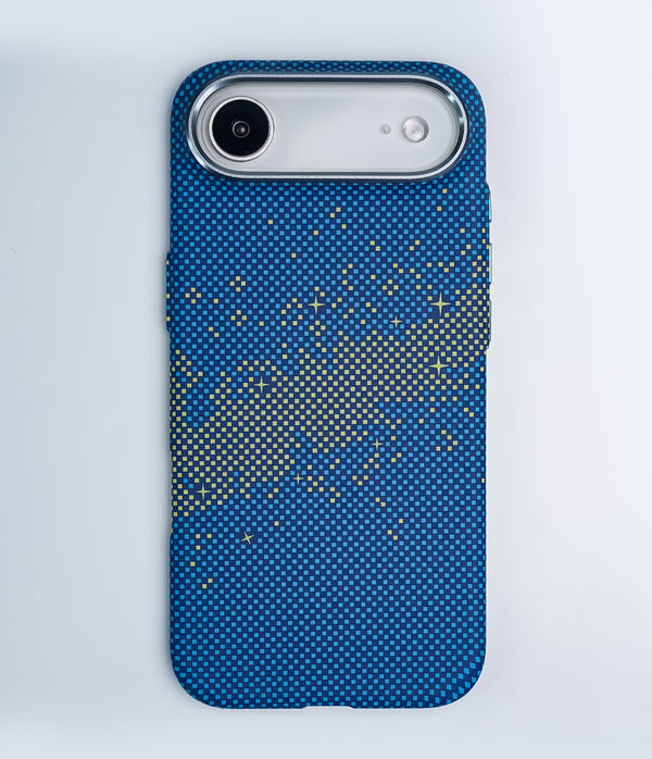 iPhone 17 Air Back Cover Case | Carbon Fiber Mag-X - Galaxy Blue
