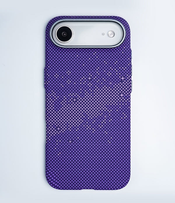 iPhone 17 Air Back Cover Case | Carbon Fiber Mag-X - Galaxy Purple