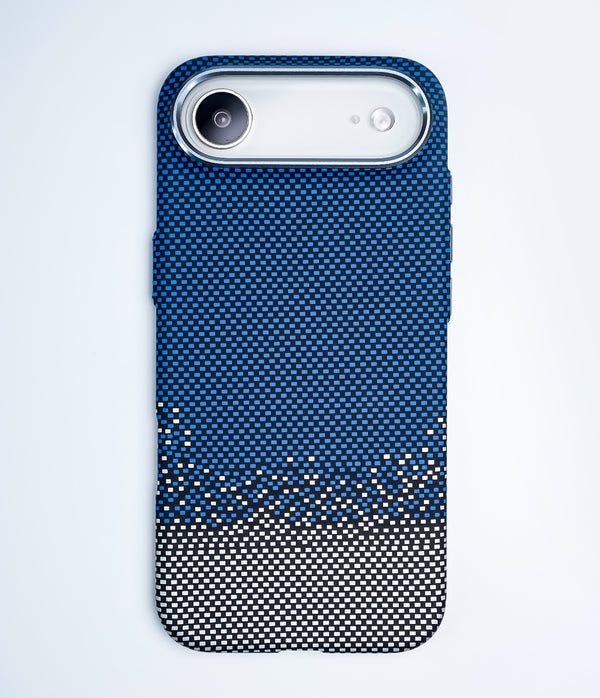iPhone 17 Air Back Cover Case | Carbon Fiber Mag-X - Silver Sand Blue