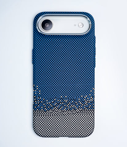 iPhone 17 Air Back Cover Case | Carbon Fiber Mag-X - Silver Sand Blue