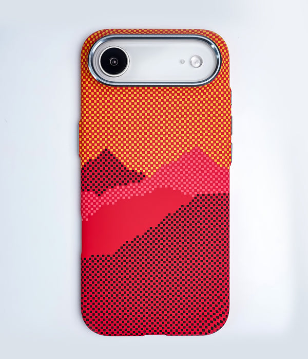 iPhone 17 Air Back Cover Case | Carbon Fiber Mag-X - Mountain Peak Orange
