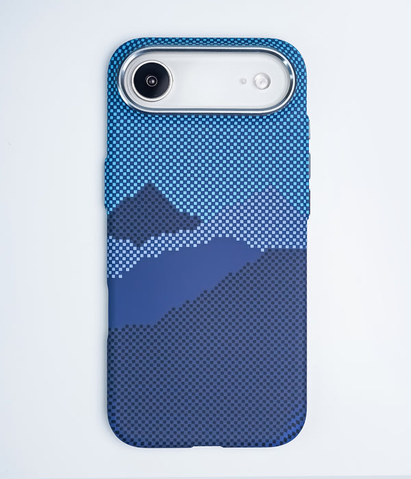 iPhone 17 Air Back Cover Case | Carbon Fiber Mag-X - Mountain Peak Blue