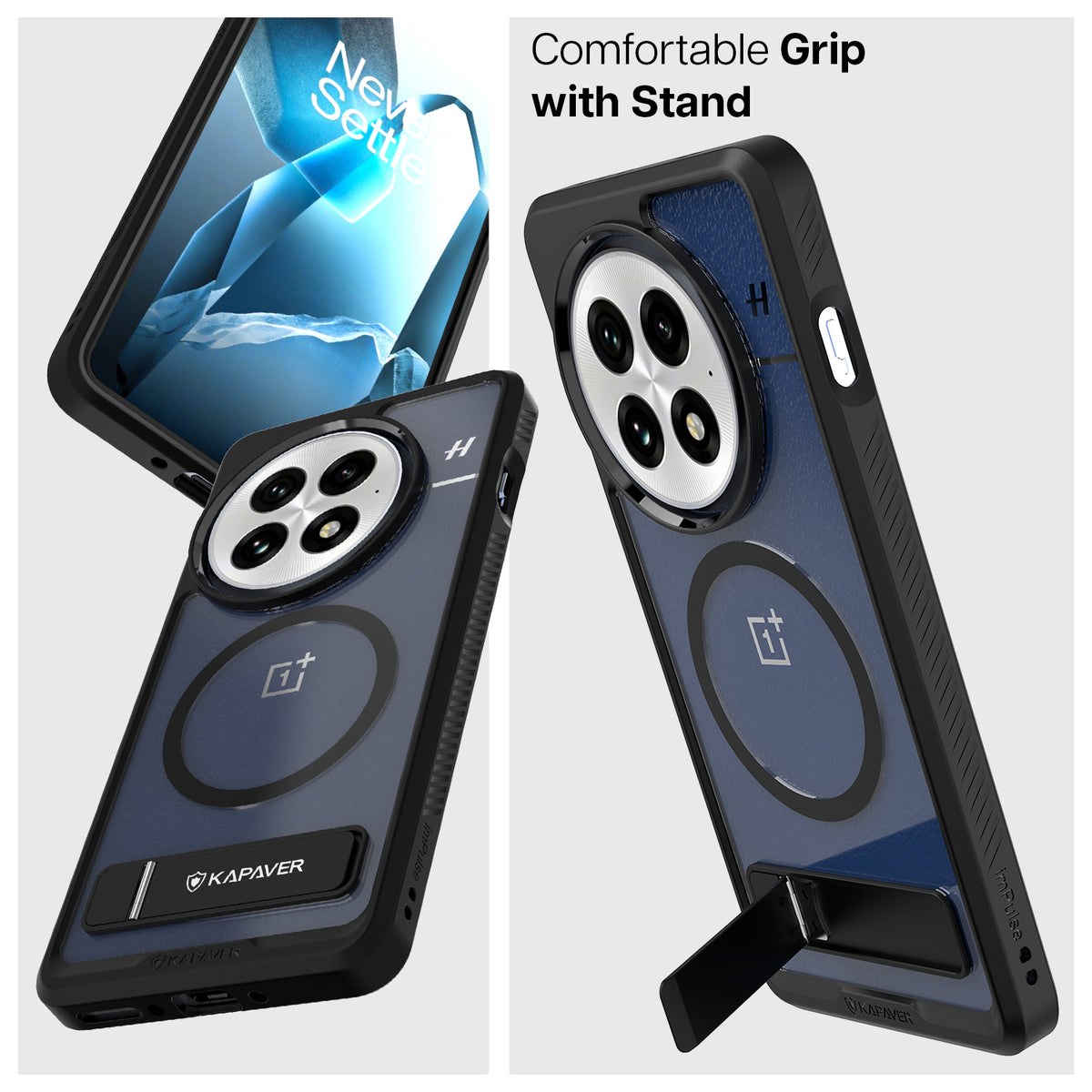 Oneplus 13 Back Best OnePlus 13 Back Cover Case | Mag X With Kick Stand - Black
