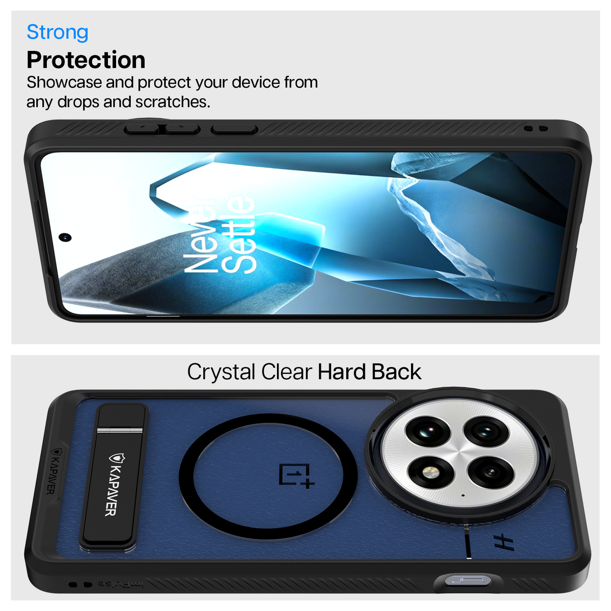 Oneplus 13 Back Best OnePlus 13 Back Cover Case | Mag X With Kick Stand - Black