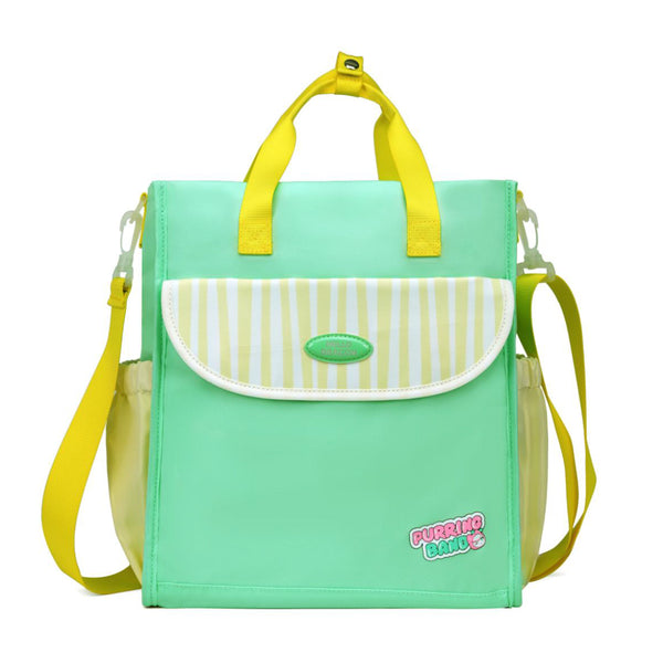 Hello Dragon Lunch Bag for Kids Cute “Purring Band!” Gradient Design - Light Green