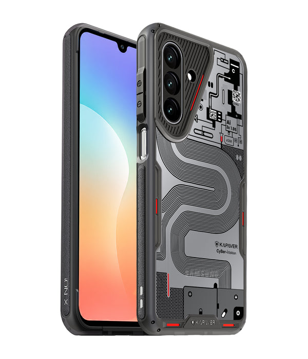 Samsung Galaxy M17 5G / F17 5G / A17 / A18 5G Back Cover Case | CyBer-i Edition iON-X - Smoke Black