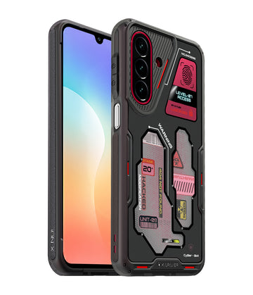 Samsung Galaxy M47 5G / F70 Pro 5G / A27 5G Back Cover Case | CyBer-Bot Edition iON-X - Smoke Black