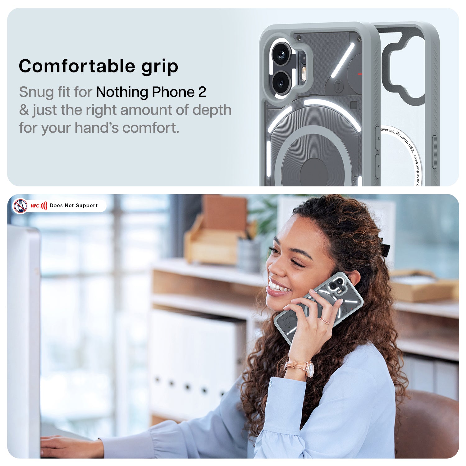 Nothing Phone 1 5G Back Cover Case, Impulse - Gray, KAPAVER