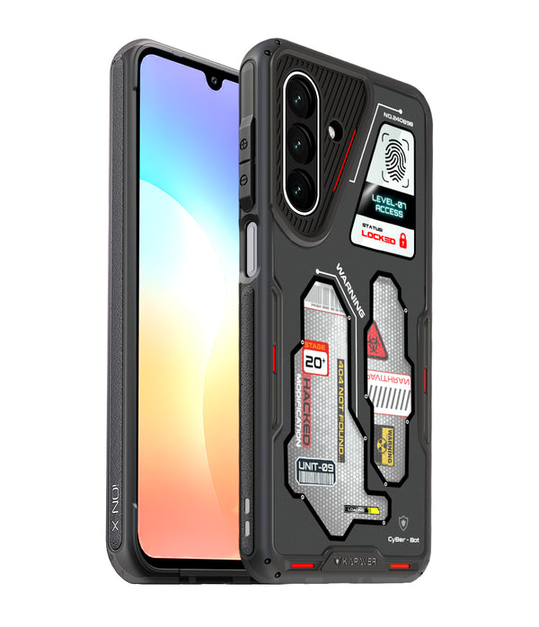 Samsung Galaxy M17 5G / F17 5G / A17 / A18 5G Back Cover Case | CyBer-Bot Edition iON-X - Smoke Black