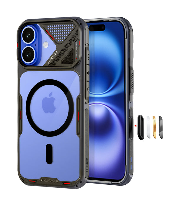 iPhone 16 Back Cover Case | iON-X Magnetic - Smoke Black