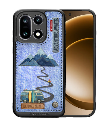 (Refurbished) OnePlus 15 Back Cover Case | Denim Adventure Mag X - Black