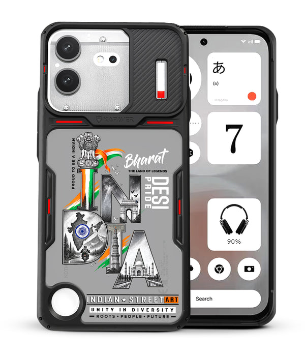 Nothing Phone 4b Back Cover Case | DesiArt Series iON-X - Smoke Black