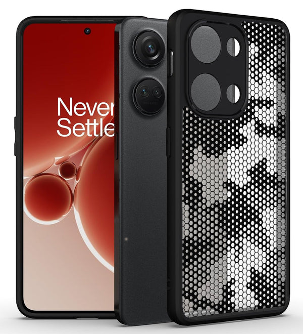 OnePlus Nord 3 (FOSO) Back Cover Case - Black (Honeycomb)