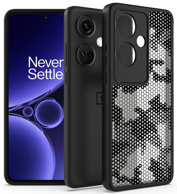 OnePlus Nord CE 3 (FOSO) Back Cover Case - Black (Honeycomb)