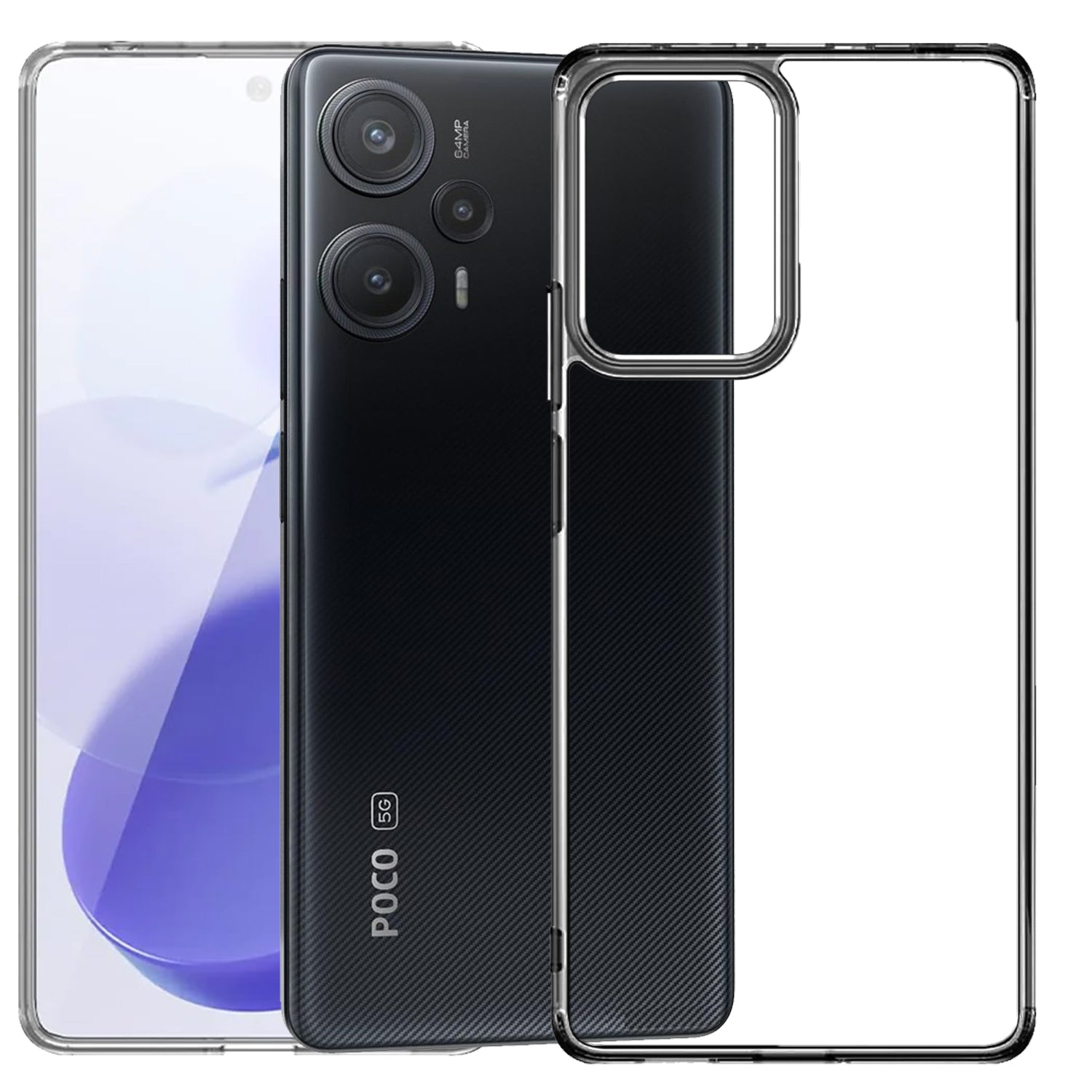 Poco F5 5G Slim Back Cover Case | Frosted - Crystal Clear