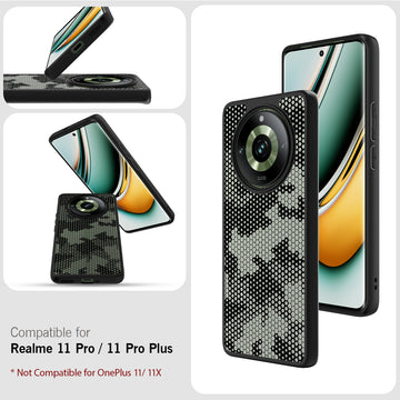 [FOSO] Realme 11 Pro / 11 Pro Plus Back Cover Case - Black (Honeycomb)