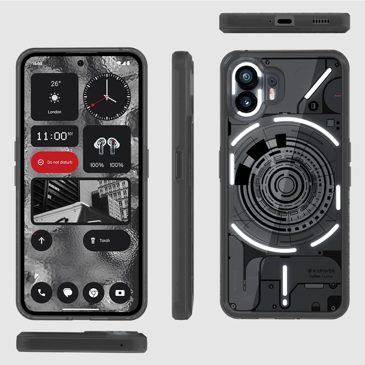 Nothing Phone Back Cover Case CyBer-i Edition Smoke Black (01)