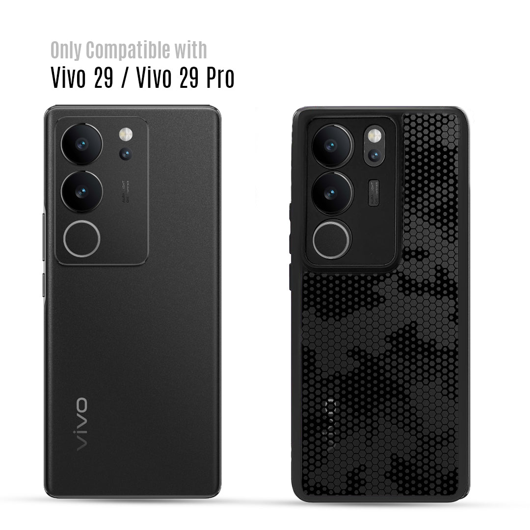 [FOSO] Vivo V29 / V29 Pro Back Cover Case - Black(Honeycomb)