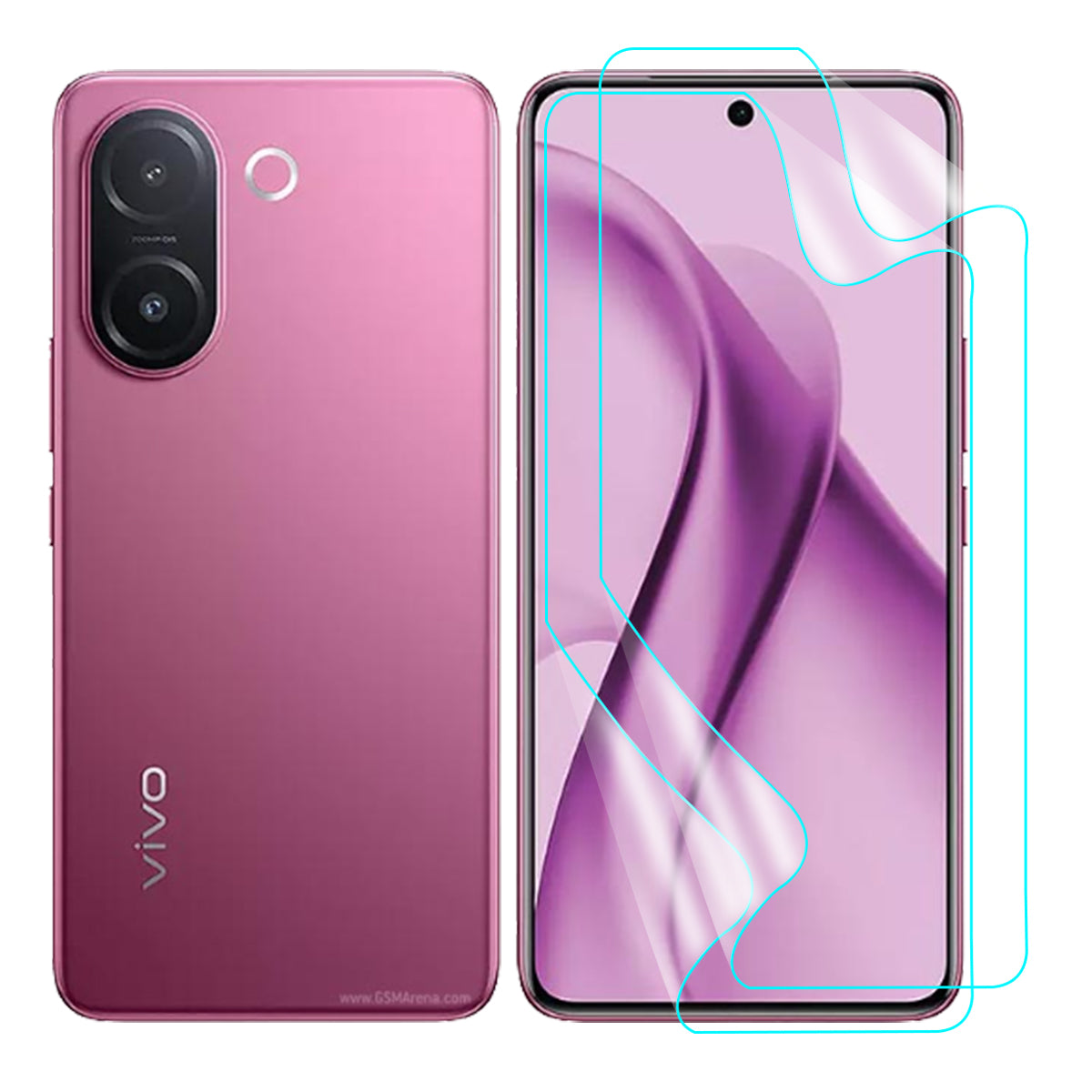 Vivo V60e Screen Protector Guard [Clear] | Easy Do Film - 2 Pack [NOT TEMPERED GLASS]